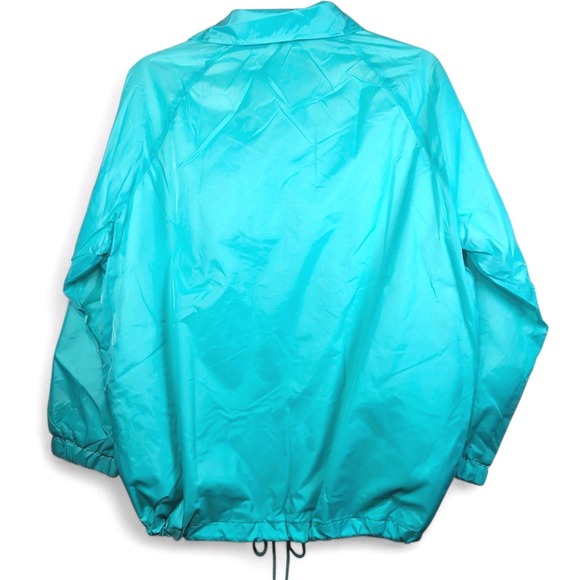 Windbreaker Jacket Size 22 Teal Blue Pockets Lined Vintage Current Seen Russia - Picture 5 of 9